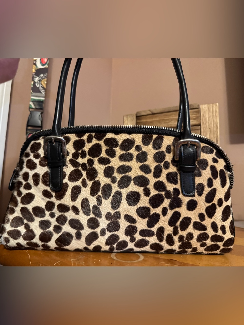 Express black & brown leopard print handbag #express #animalprint